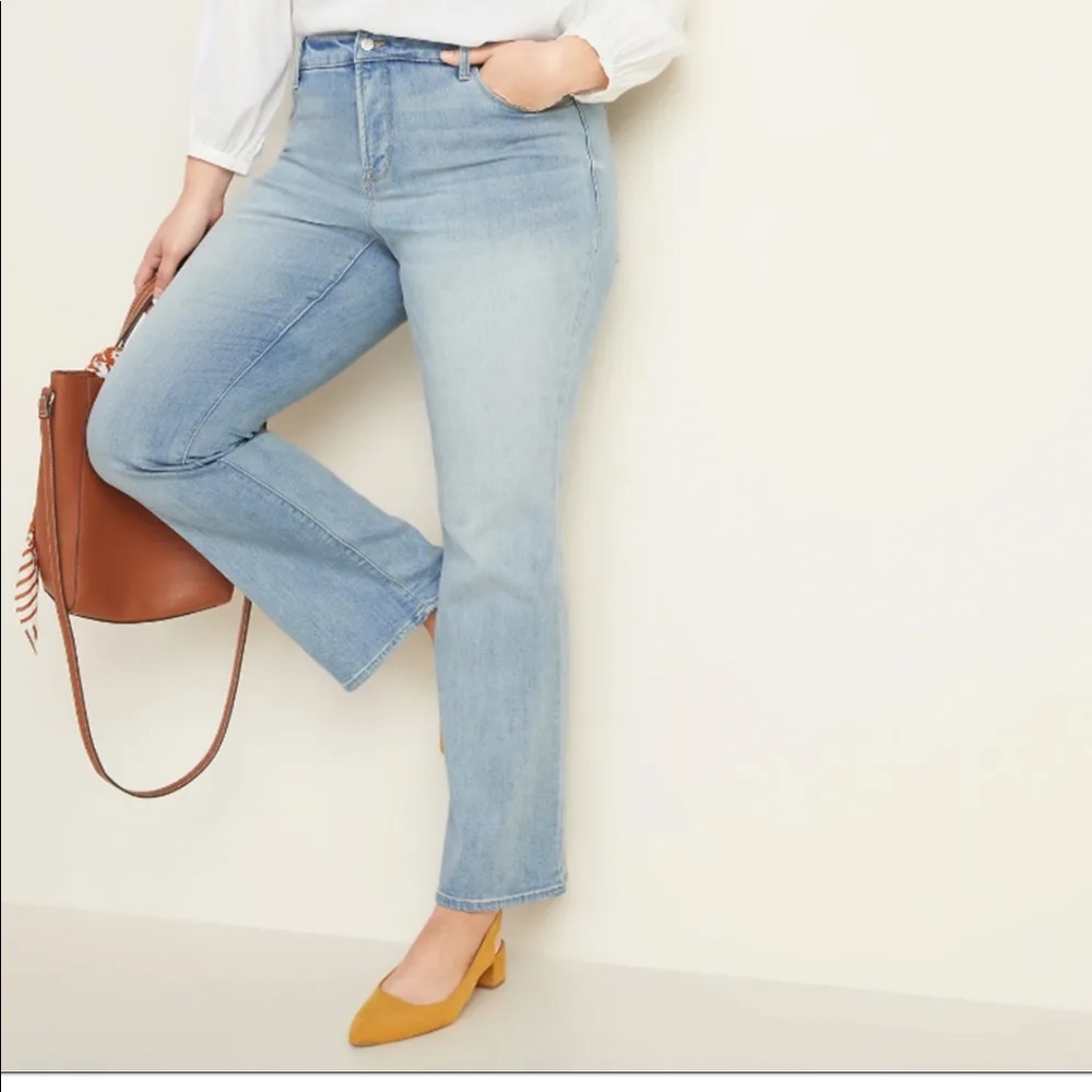 Old navy power slim straight jeans medium wash